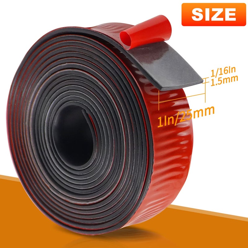 Eunice Neoprene Rubber Strips, Self Adhesive Solid Rubber Sheets Rolls for Pads, Crafts, DIY Gaskets, Seals (1" Wide, 1/16" Thick, 10' Long) - Image 2